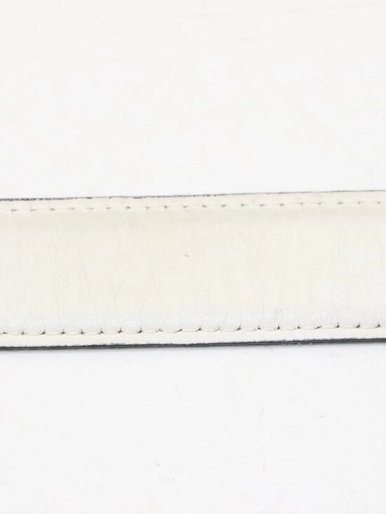 Gucci Vintage 1970\'s Reversable Leather Gold G Buckle Belt - Black/White/Gold main image 4